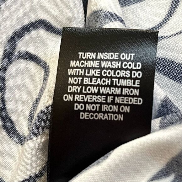 Roz & Ali | Textured Rose Print White & Navy Open Front Jacket | Large - Picture 6 of 6